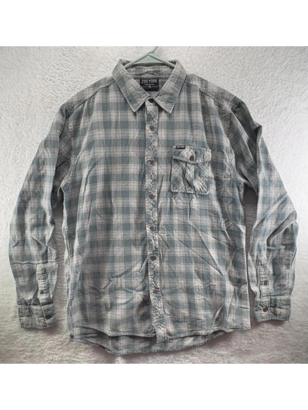 Y2K Vintage Zoo York Flannel Skater Mens XL Long Sleeve Button Up Plaid
